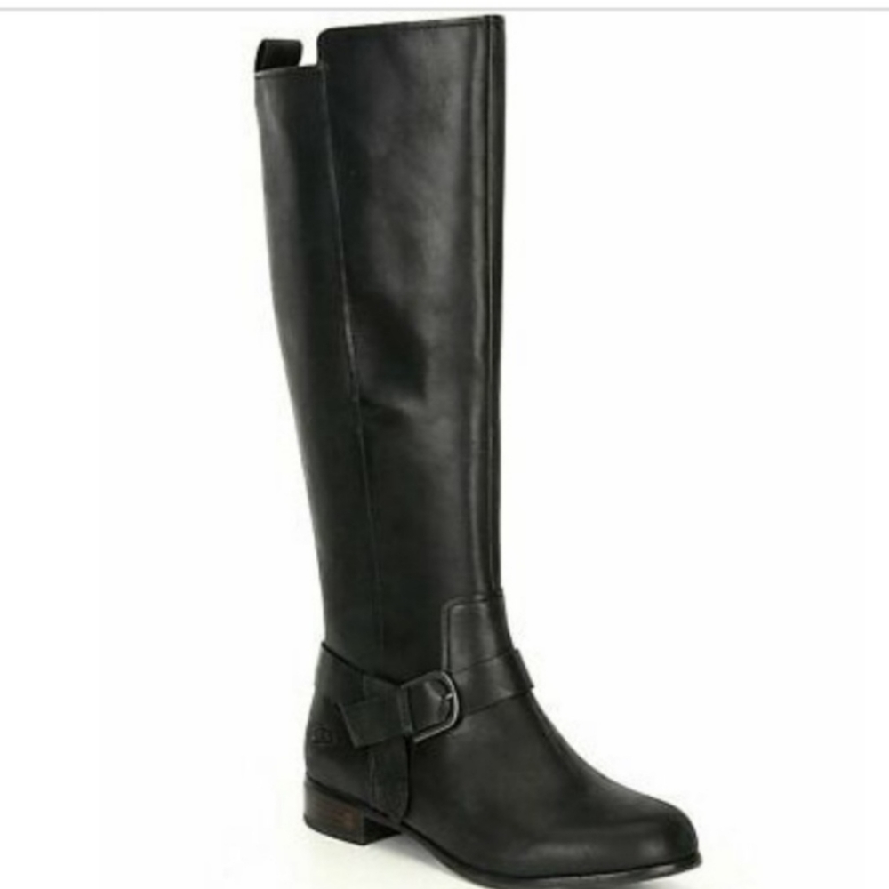 UGG® Katelyn Leather Tall Block Heel Riding Boots